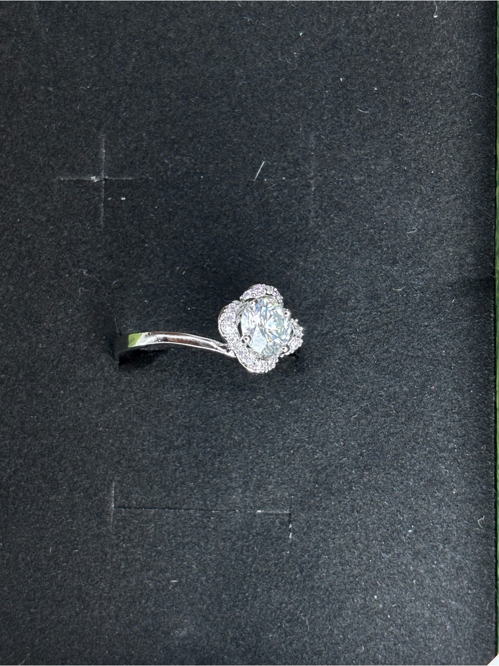 Classic  Halo Engagement Ring moissanite size 8